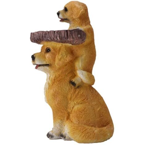Brown polyresin puppy bird bath pedestal handmade gifts for outdoor garden lawn yard decorations