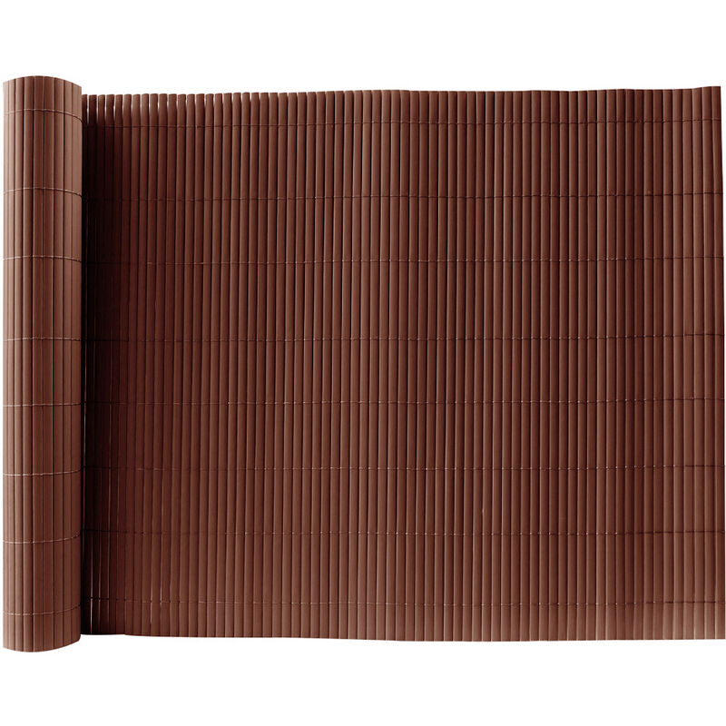 Brown PVC Fence Screen Bamboo Mat Border Panel Garden Wall Privacy Protect,1.2x3M
