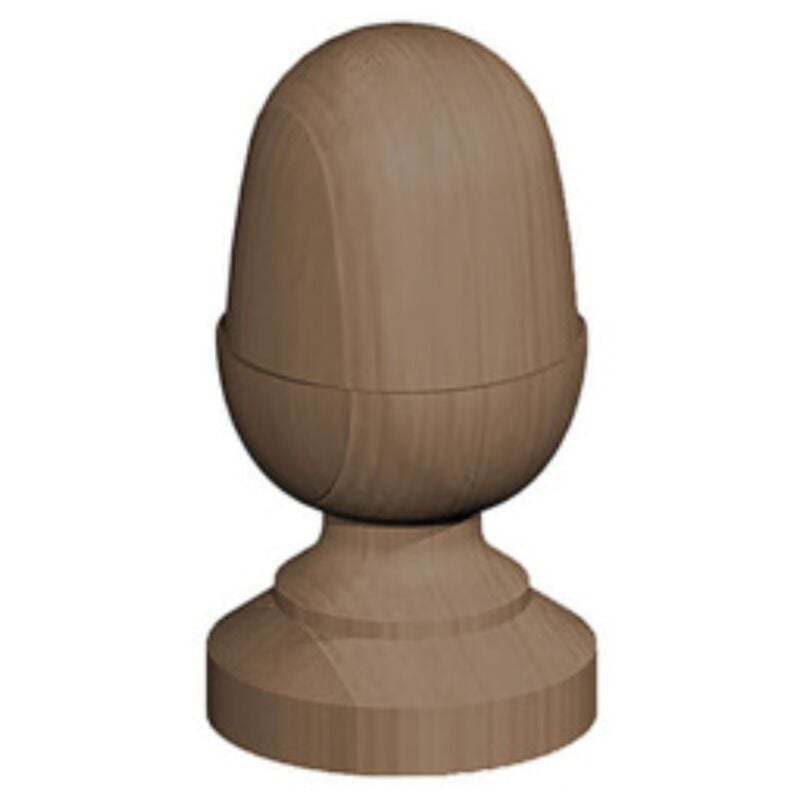 Brown Treated Wood Acorn Finial for 4in Posts - 85 x 85 x 150mm (1 Pack)