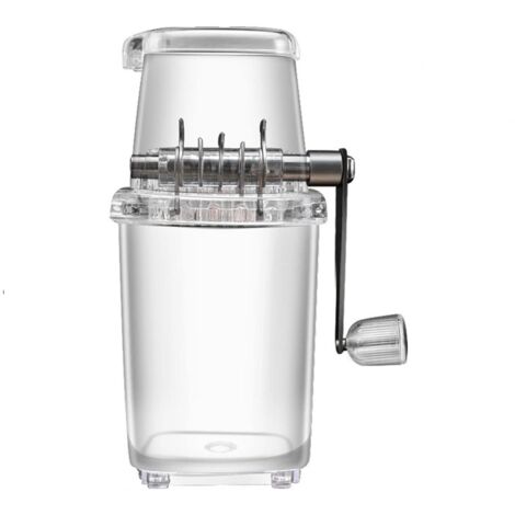 Broyeur à Glace à Manivelle, Broyeur à Glace Manuel Multifonctionnel Antirouille Transparent Mini Machine à Glaçons Portable avec Lames en Acier Inoxydable pour la Cuisine à(Transparent)