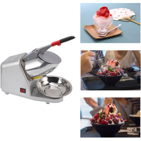 Broyeur à Glace Electrique avec Lames Double en Acier Inoxydable Grade Alimentaire Basse Noise 300W pour Machine à Glace Pilée Maison US Plug 110V