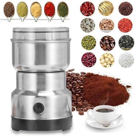 Broyeur à grains électrique - Mini broyeur rapide en 10 secondes pour épices, café, graines, riz et haricots