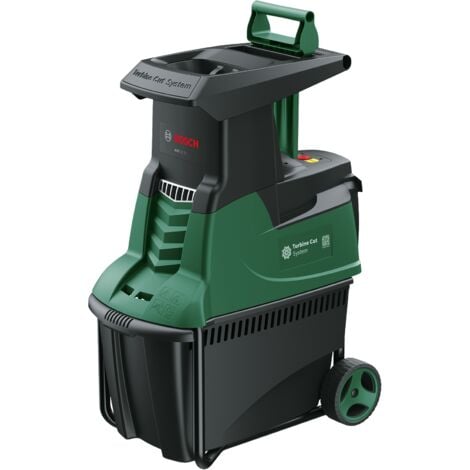 Broyeur à turbine Bosch AXT 25 TC (2 500 W, adapté au bois et aux déchets durs de jardin, bac de collecte intégré 53 l, en carton)