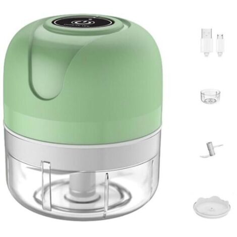 Broyeur d\\\'aliments Fournitures de cuisine Hachoir à ail Outils 2 couleurs Sans fil 100 ml Vert Électrique Mini Blanc