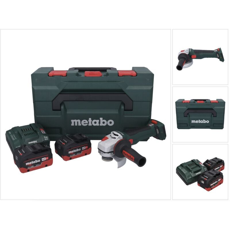 Metabo - wb 18 lt bl 11-125 Quick Meuleuse d'angle sans fil 18 v 125 mm Brushless + 2x batterie 5,5 Ah + chargeur + x ( 613054660 )