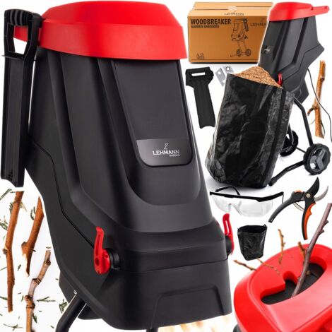 Broyeur de branches électrique puissant à aspiration automatique 3600 W + sac
