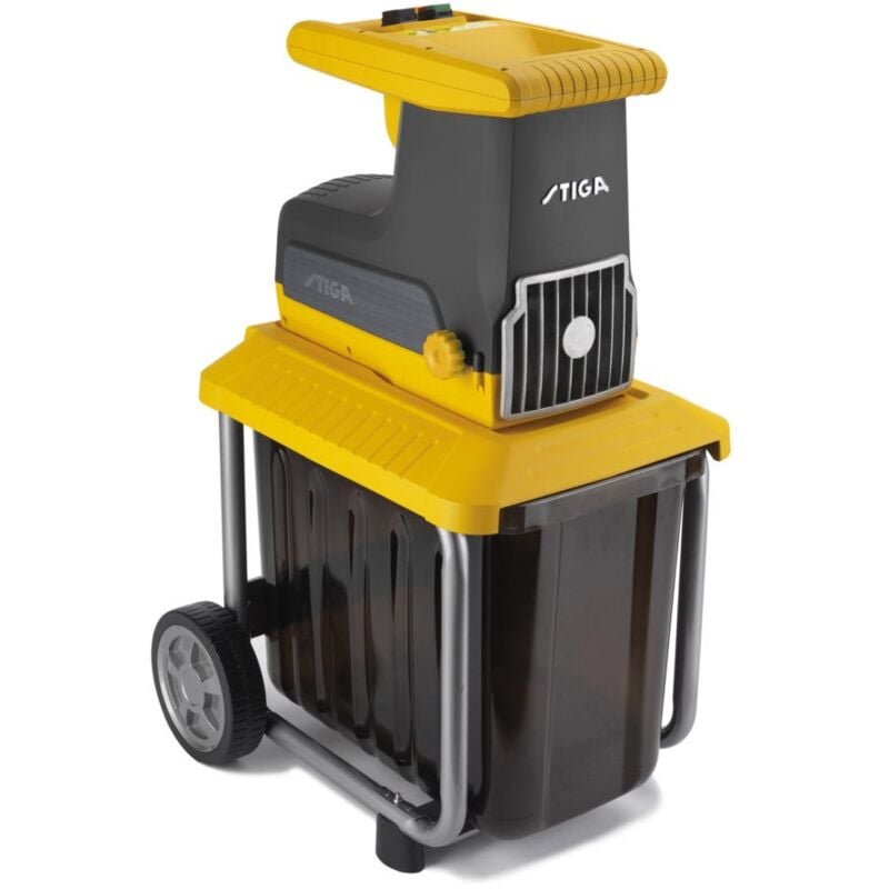 Stiga - bio silent 2500 Broyeur Électrique 2500 w, Rouleau Rotatif à 8 Dents, Bac de Ramassage 60 l