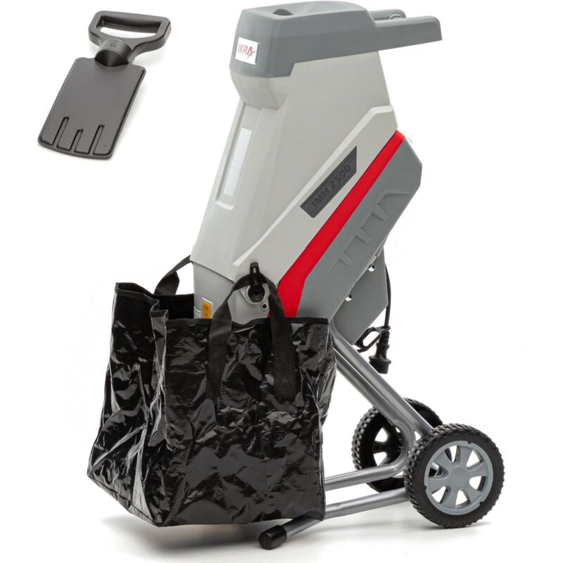 Broyeur de v&eacute;g&eacute;taux &eacute;lectrique 2500W 2 Lames acier tremp&eacute; Branches jusqu'&agrave; 45mm Sac 45L IKRA