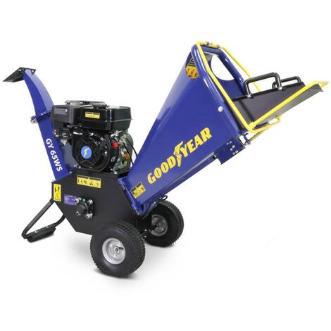 Broyeur de végétaux thermique 6.5CV – Coupe branches Ø 10 cm – Moteur 196 cm³ 4 temps – Démarrage manuel – Pour bois vert et déchets de jardin – Goodyear