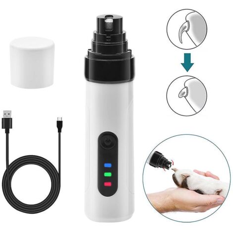 broyeur  Griffes Pour Chien, Coupe-griffes Pour Chien Avec  Lumires Led, Super Silencieux, Lectrique Rechargeable, Pour Chiens Et Chats De Petite,