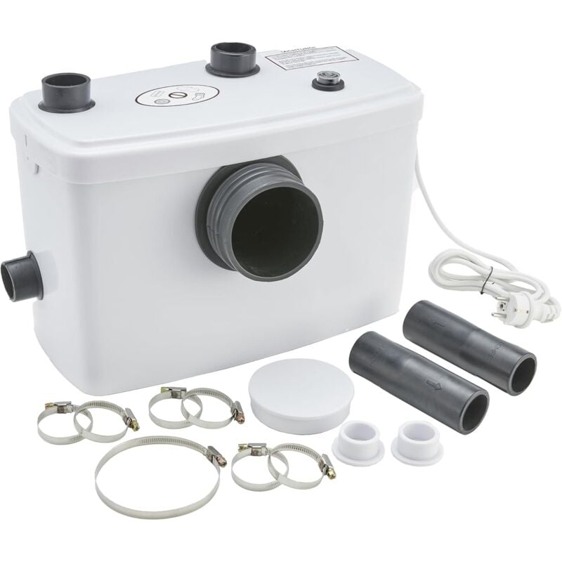 Broyeur Sanitaire Pompes de Relevage 600W pour wc, Lavabo, Douche Pompe Eaux Usées 100l/m blanc - Arebos