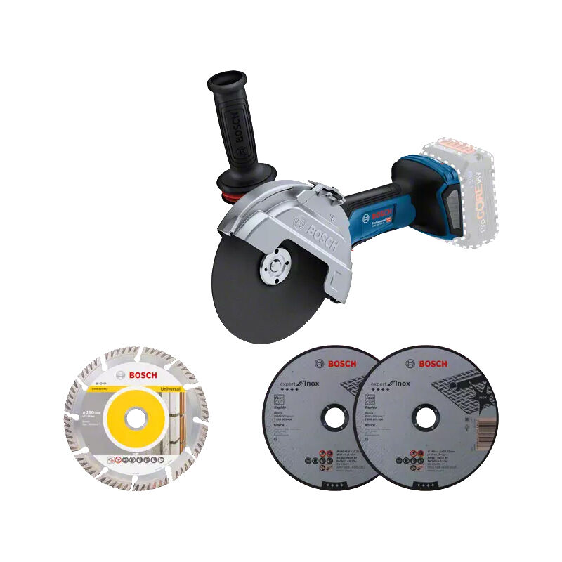Meuleuse Angulaire Bosch GWS 18V-180 P – 18 V, Ø 180 mm, Technologie BITURBO Brushless