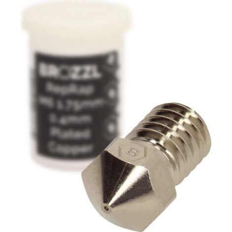 BROZZL RepRap M6 1,75 mm (E3D V6) Ugello Plated Copper 0,4 mm Diametro per stampante 3D