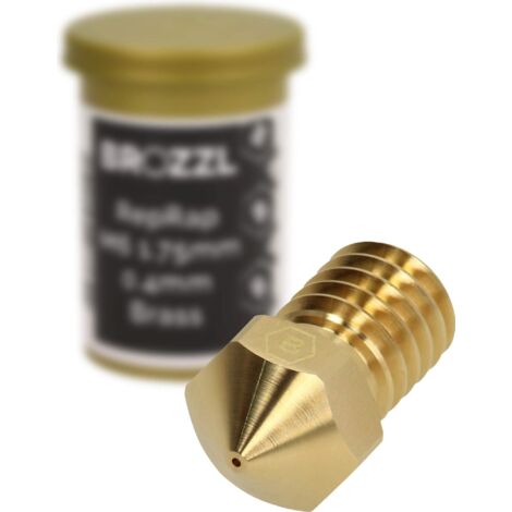 BROZZL RepRap M6 - Ugello in ottone da 1,75 mm (E3D V6), diametro 0,6 mm, per stampanti 3D