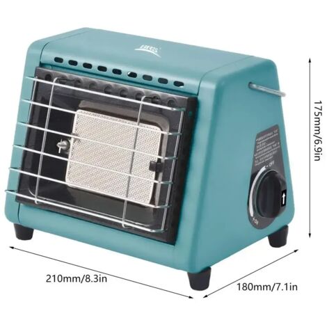 BRS-H23 Chauffage de tente de camping 1500W 2 en 1 Réchaud à gaz portable Brûleur de four à gaz Angle réglable Chauffage radiant au propane Réchauds de cuisson portables
