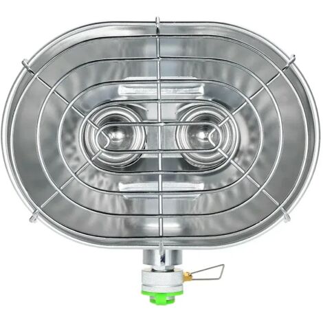 BRS Réchaud à gaz portable de camping et de pêche fonctionnant au propane et au butane, à double brûleur, avec chauffage infrarouge.