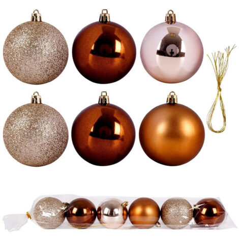 Bruchsichere Bernstein-Weihnachtskugeln 7 cm 6 St.