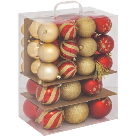 Bruchsichere Christbaumkugeln, 60 Stück