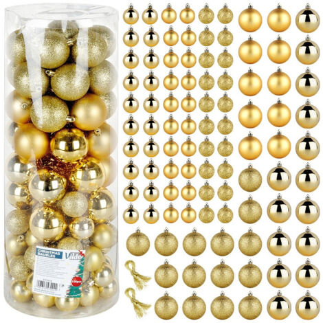 Bruchsichere goldene Weihnachtskugeln 4/6 cm 100 Stk.