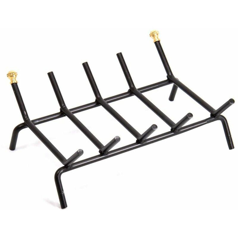 Brucialegna Pour Cheminée en Fer Boutons Laiton Angle 40 CM