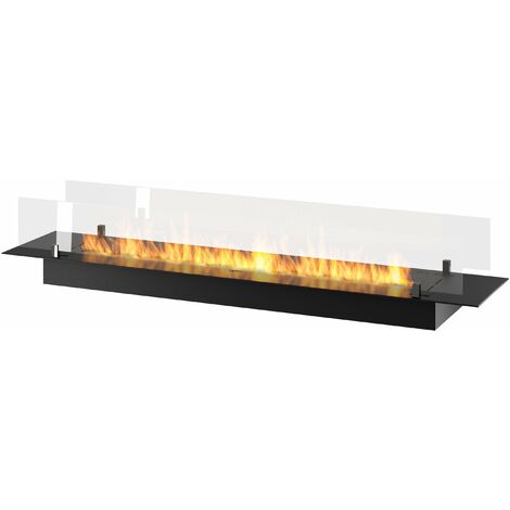 Bruciatore a Bioetanolo da Incasso 150x32x15 cm Insert Slim 1500 Nero con Vetro
