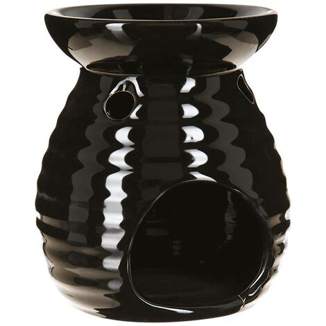 Bruciatore di profumo H12cm - Nero striato - Atmosphera créateur d'intérieur