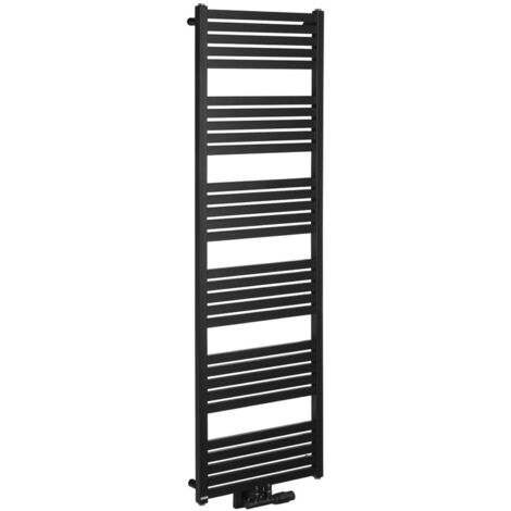Bruckner Grunt - Toallero eléctrico, 161x50 cm, conexión en el centro, negro mate 600.123.6