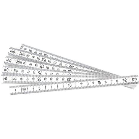 Brüder Mannesmann (6) Metro plegable de plastico 2 m, blanco