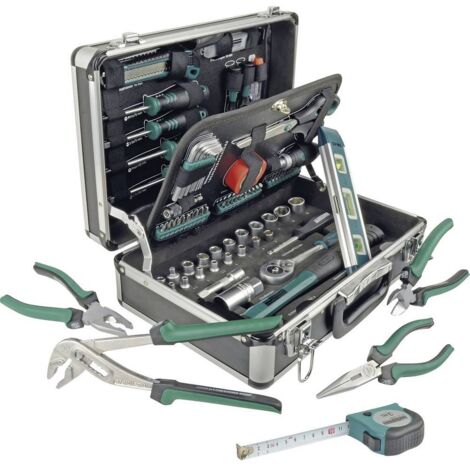 Brüder Mannesmann – Coffret multi-outils 90 pièces – Acier chrome-vanadium – Mallette aluminium 37 x 14 x 27 cm – Outils ergonomiques pour travaux intensifs - M29067