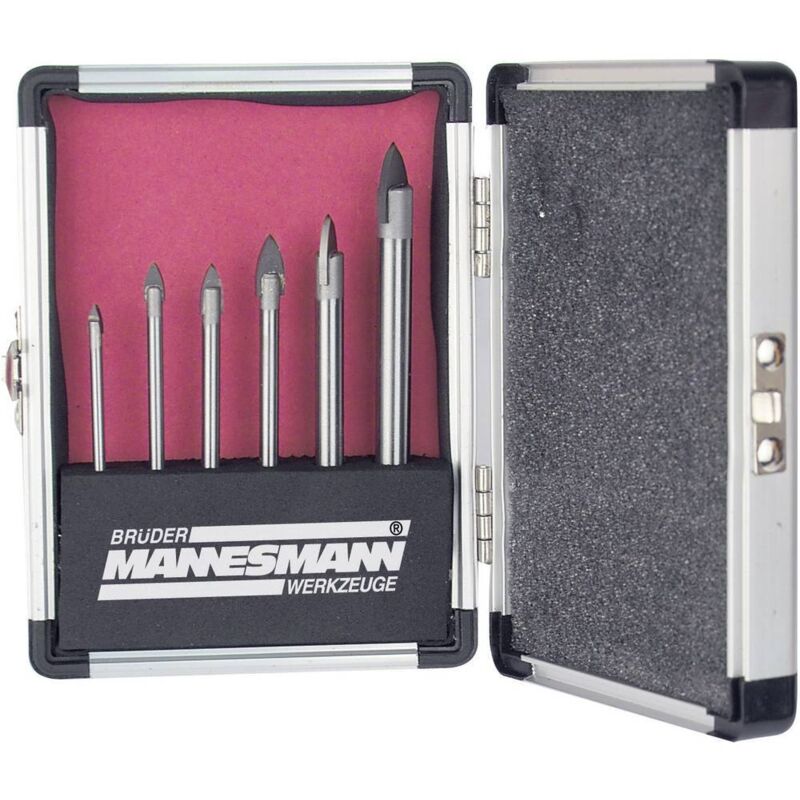 Bruder Mannesmann M54806 Tile & Glass Drill Bit Set 6-Piece Cylind...