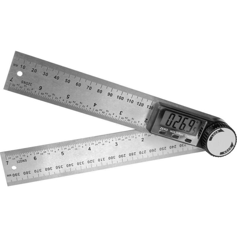 Brüder Mannesmann - Rapporteur d'angle numérique M81220 200 x 200 mm 360 °