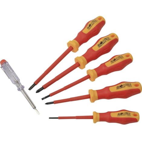 Brüder Mannesmann Set di cacciaviti VDE 6 pezzi giallo e rosso