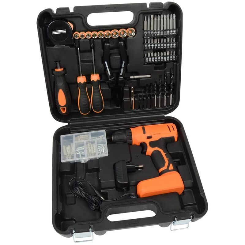 

Brüder Mannesmann Set taladro inalámbrico 55 pzas 8 V 1,3 Ah