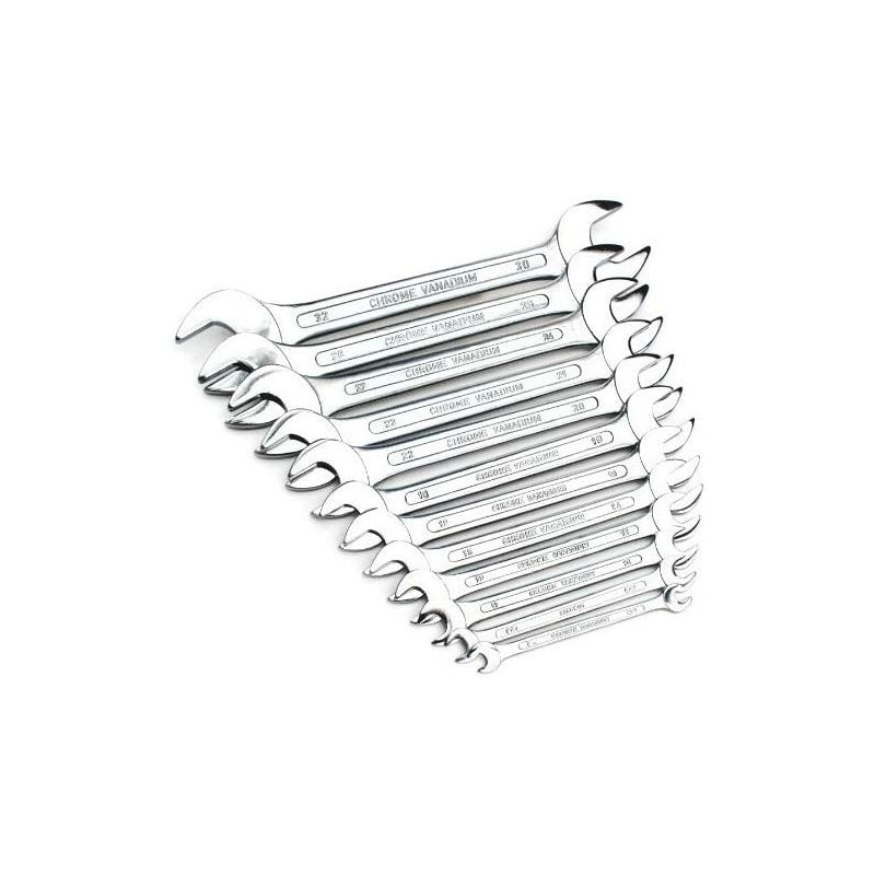 Clé à molette chromée CV, 6-32mm, lot de 12 - Mannesmann M110-12