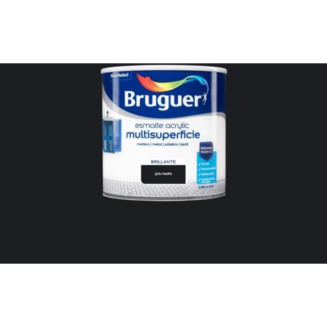 Bruguer Acrylic Multisuperficie Esmalte al agua Brillante Gris medio 250 ml