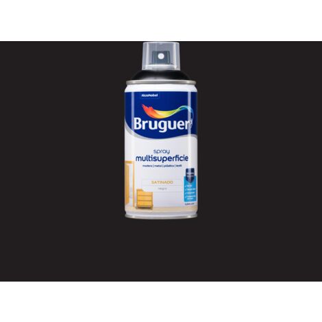 Bruguer Acrylic Multisuperficie Esmalte al agua en Spray Satinado Negro 300 ml