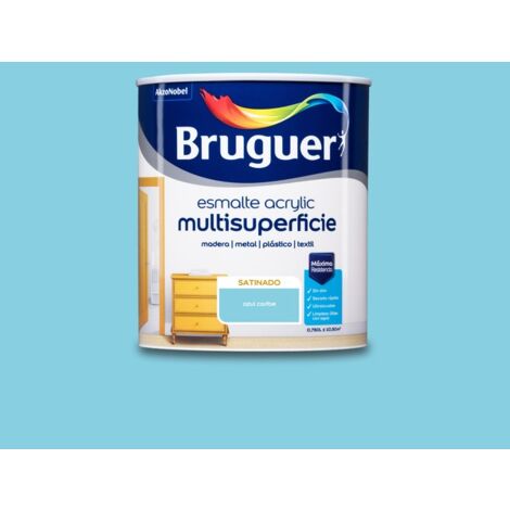 Bruguer Acrylic Multisuperficie Esmalte al agua Satinado Azul Caribe 750 ml