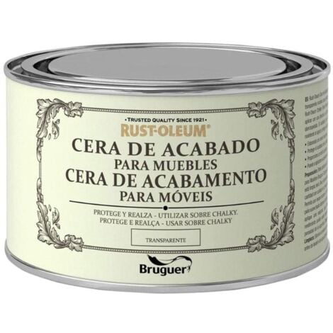 BRUGUER cera acabado para muebles transparente 400ml. , Rust Oleum Cera de Acabado para Muebles Xylazel Transparente. Producto complementario de Rust Oleum Chalky Finish Pintura pa