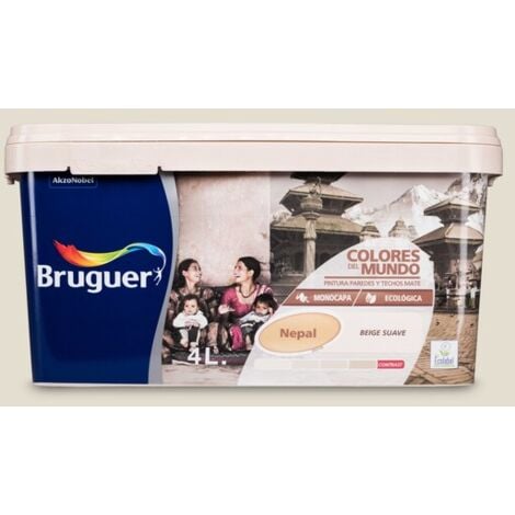 Bruguer Colores del Mundo Pintura para paredes monocapa Nepal Beige Suave 4 L