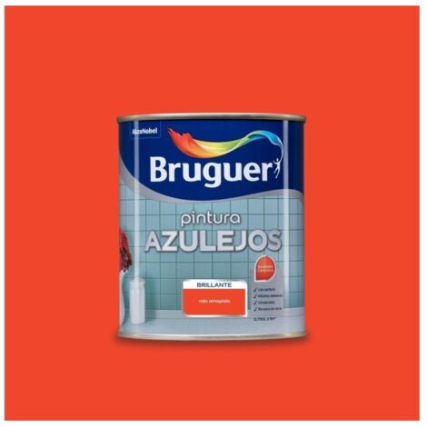 Bruguer Esmalte para azulejos cocinas y baños Rojo amapola  750 Ml