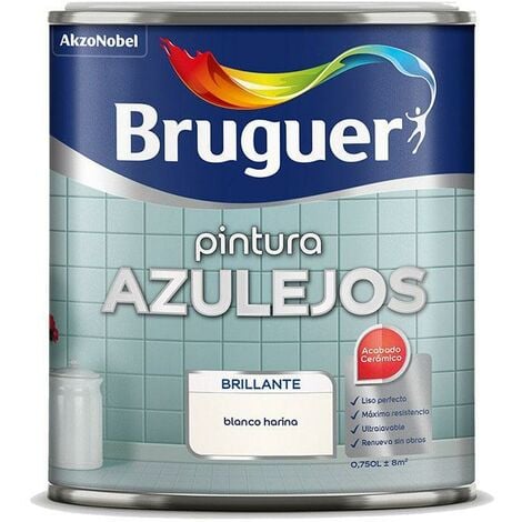 BRUGUER pintura azulejos blanco harina 0201 0.75l , Pintura para azulejos con gran retención del color y gran dureza. Se trata de un esmalte sintético totalmente lavable idóneo par