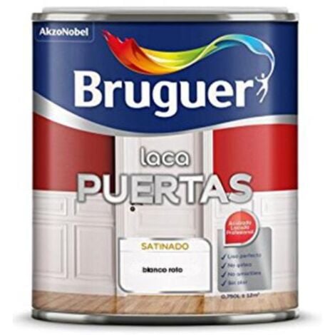 BRUGUER pintura laca puertas blanco roto 0.75l lata , Laca satinada al agua de Bruguer. Una laca ideada para renovar todo tipo de superficies de madera. Especialmente puertas, aunq
