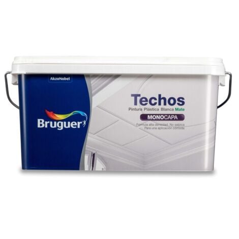 Bruguer - Techos pintura plástica mate - Color blanco luminoso -, 2.5 litros
