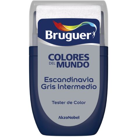 Bruguer Tester Colores del Mundo Pintura para paredes monocapa Escandinavia Gris Intermedio 30 ml
