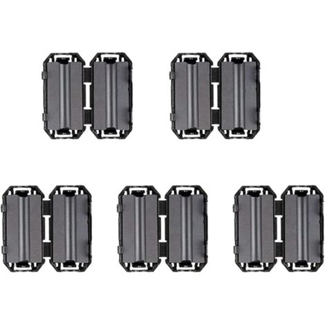 Bruit Suppresseur Câble Pince Noir Clip Type Ferrite Anneau RFI EMI pour 3.5mm (5pcs)