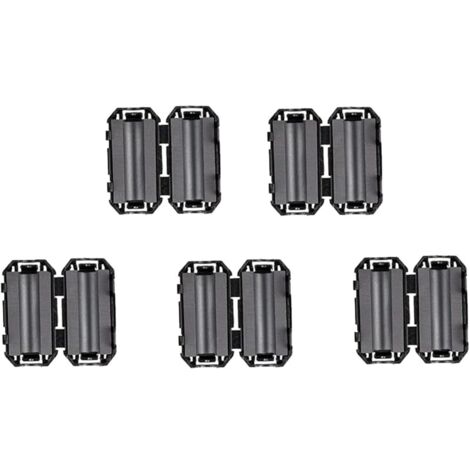 Bruit Suppresseur Câble Pince Noir Clip Type Ferrite Anneau RFI EMI pour 5mm (5pcs)