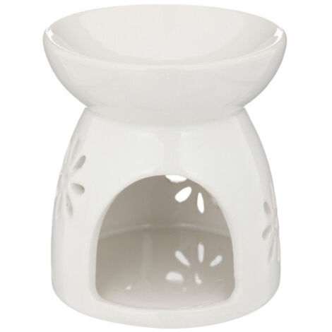 Brûle-Parfum en Céramique "Izor" 10cm Blanc
