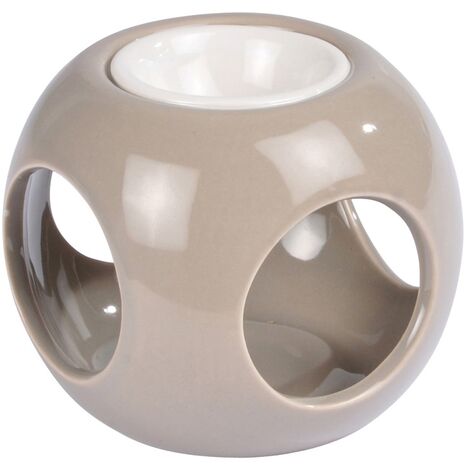 Brule parfum rond 9.5 x 8.5 cm taupe