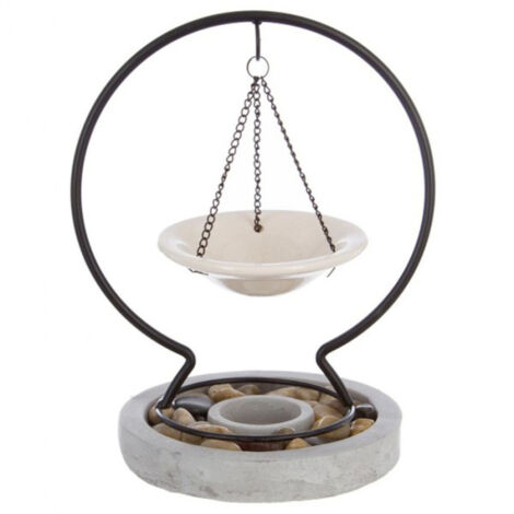Brûle-Parfum Suspendu "Pierres" 24cm Gris