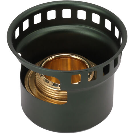 Brûleur à alcool portable en aluminium léger pour camping, randonnée et survie, résistant au vent, couleur vert foncé